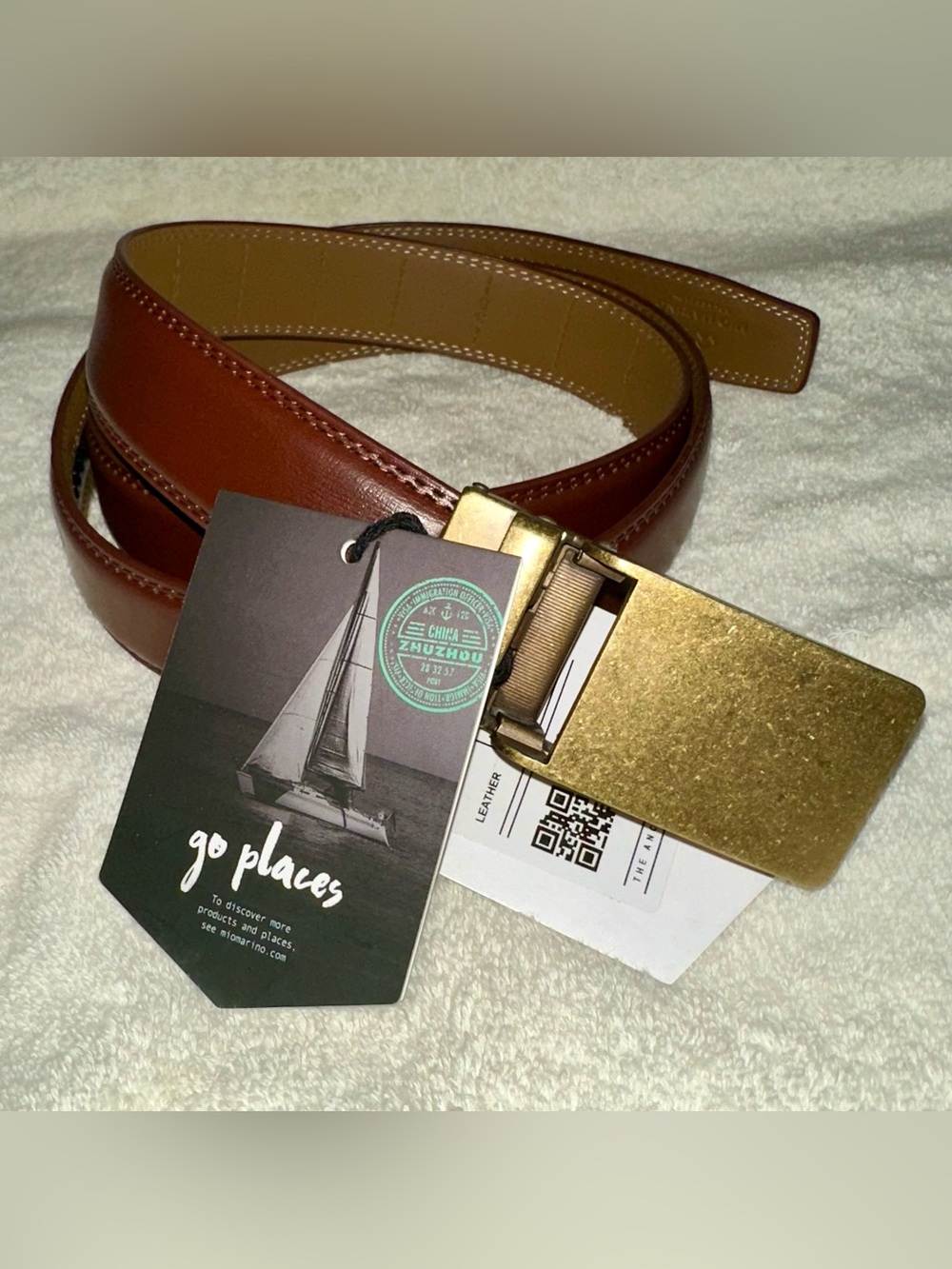 NWT Mio Marino Brown Leather Gold Vintage Linxx Ratchet Dress Belt Sz 28-44